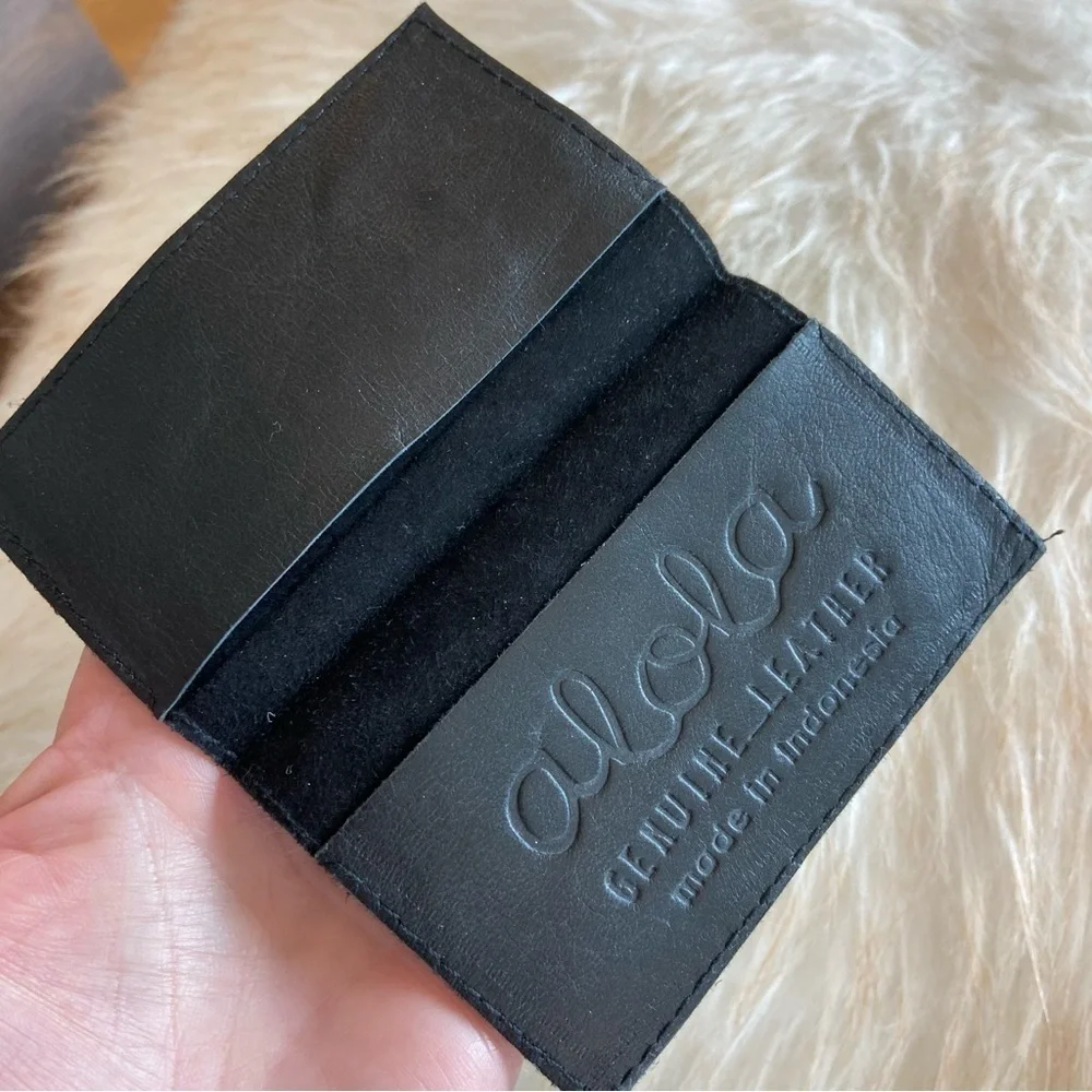 Aloha Soft Black Leather Card Holder